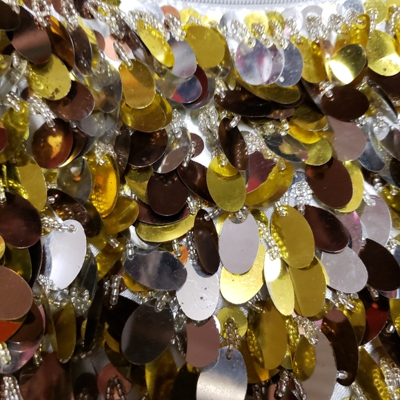 Cute little sequined purse. Zipper closure, short strap. Never used - Picture 2 of 4